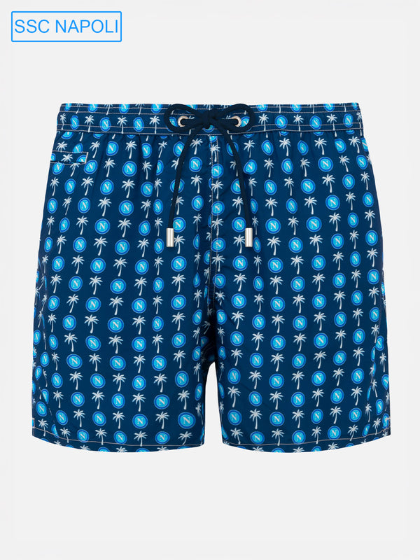 Herren-Badeshorts aus leichtem Stoff mit Napoli-Logo-Print | SSC NAPOLI SONDEREDITION