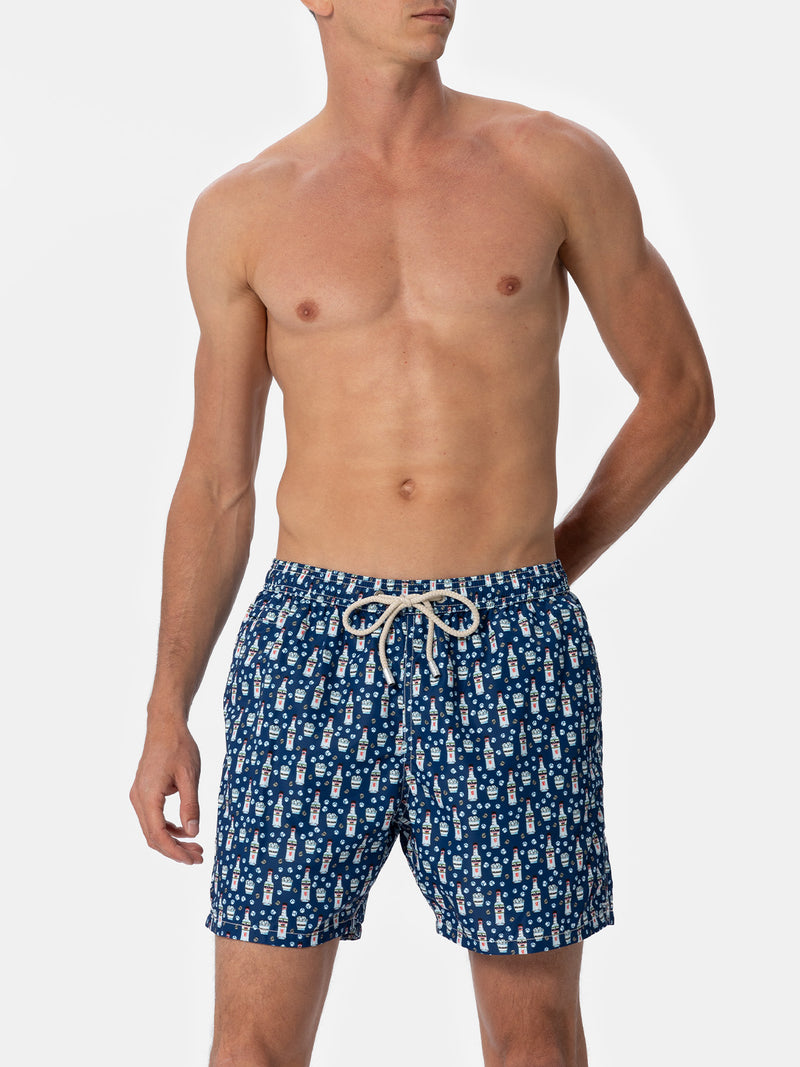 Man lightweight fabric swim-shorts Lighting Micro Fantasy with Sambuca Molinari print| SAMBUCA MOLINARI SPECIAL EDITION