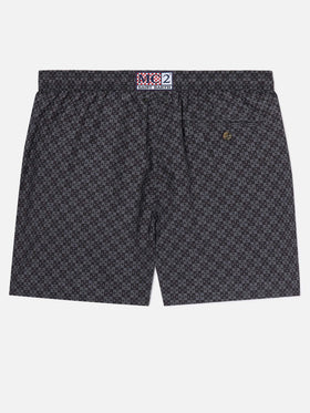 Schwarze Lighting Micro-Badeshorts mit Pisa SC Croce-Print | PS SC SPECIAL EDITION 