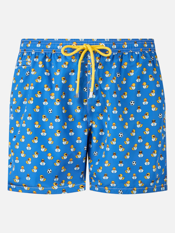 Man lightweight fabric swim shorts with Ducky and Napoli logo print | SSC NAPOLI SPECIAL EDITION