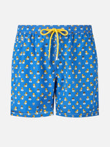 Man lightweight fabric swim shorts with Ducky and Napoli logo print | SSC NAPOLI SPECIAL EDITION