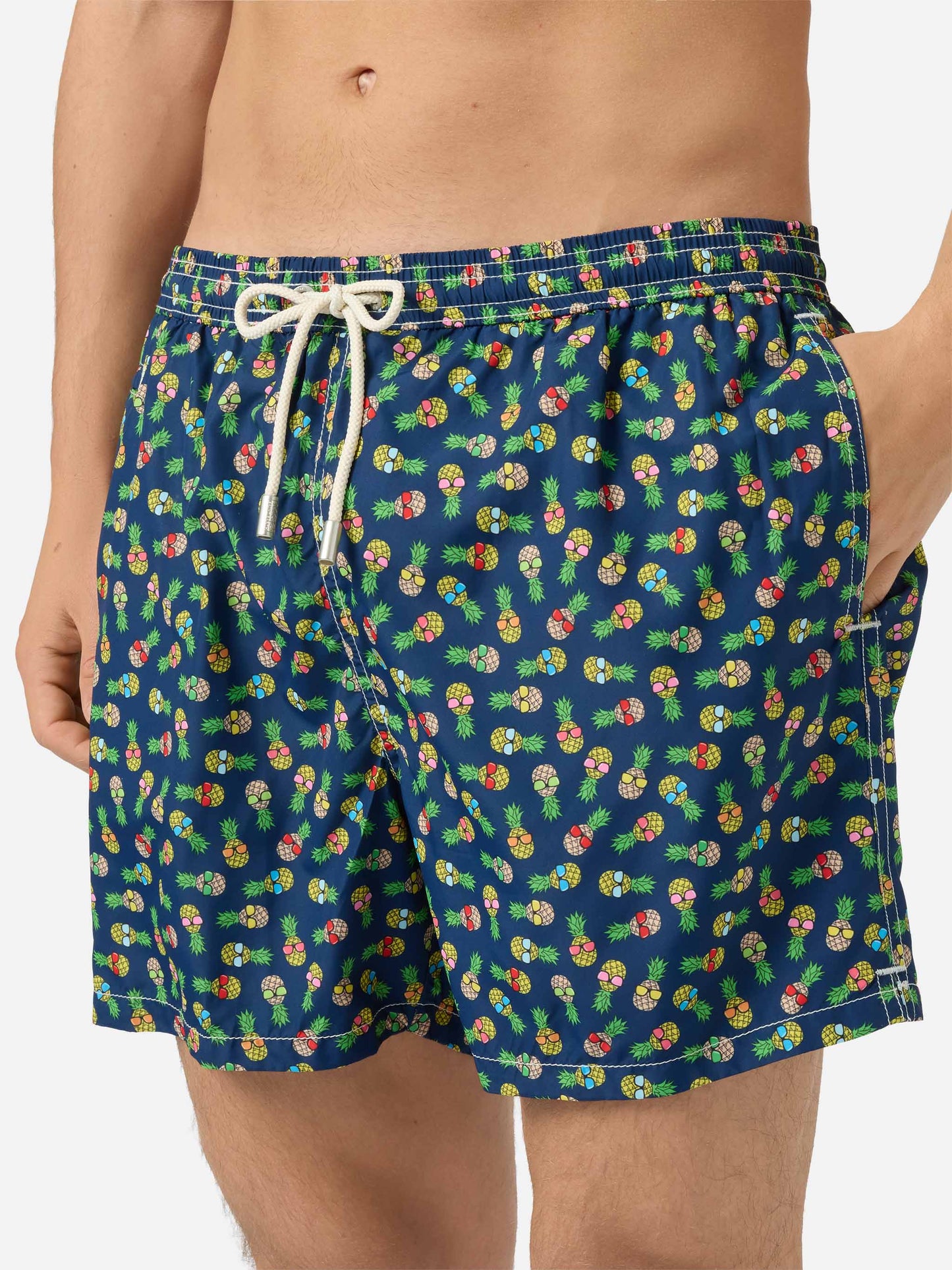 Boxer mare Lighting in tessuto leggero con stampa ananas