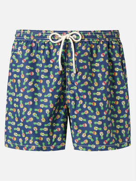 Boxer mare Lighting in tessuto leggero con stampa ananas