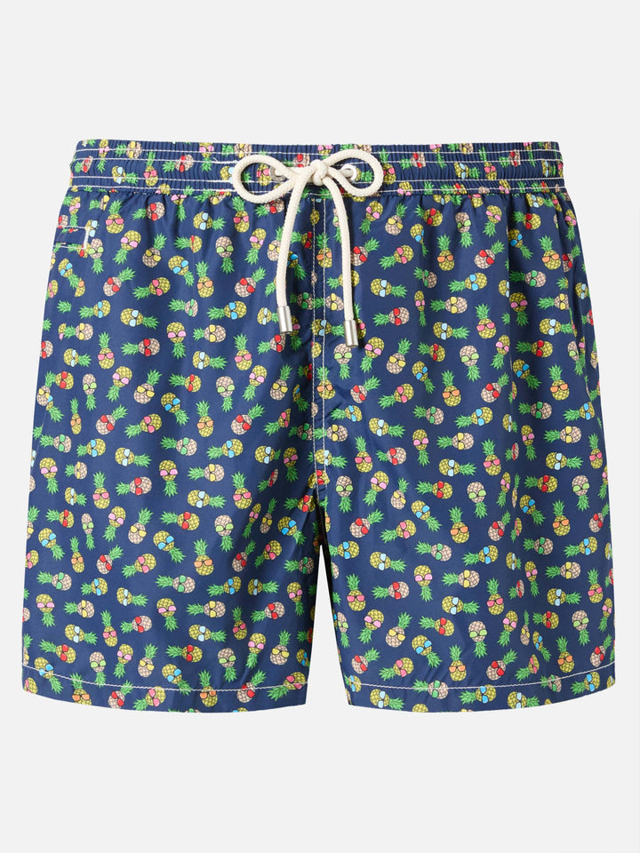 Boxer mare Lighting in tessuto leggero con stampa ananas
