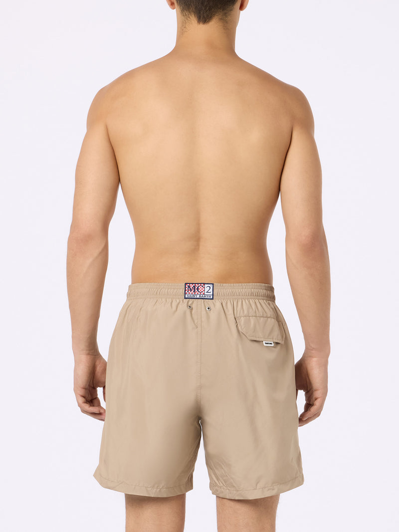 Man lightweight fabric beige swim-shorts Lighting Pantone | PANTONE SPECIAL EDITION