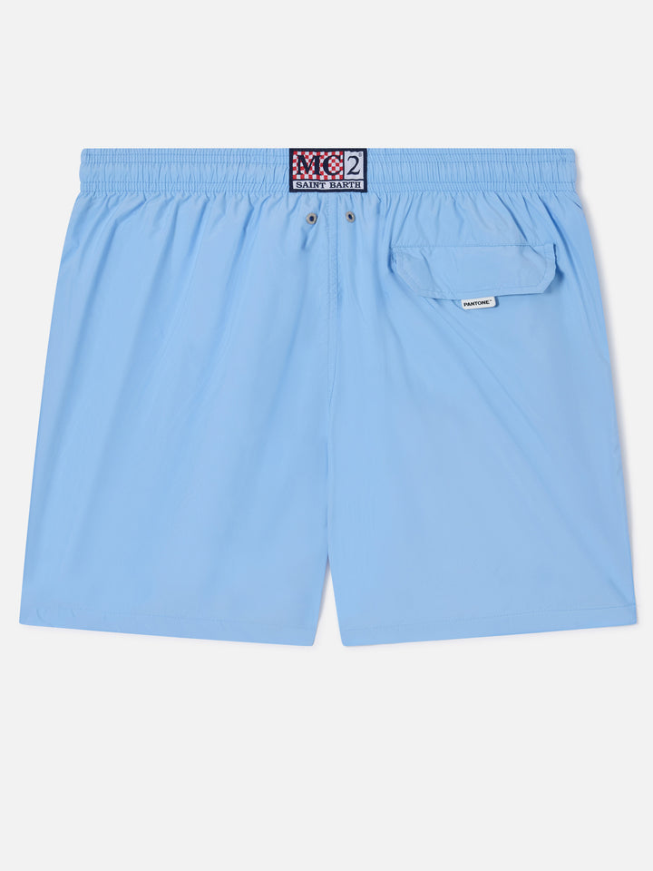 Himmelblaue Badeshorts aus leichtem Stoff für Herren Lighting Pantone | PANTONE® SPECIAL EDITION