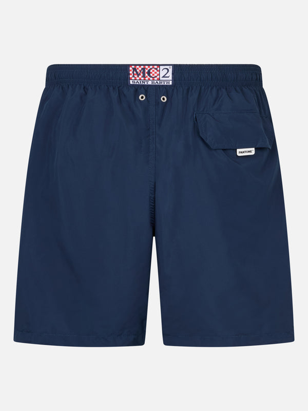 Marineblaue Badeshorts aus leichtem Stoff für Herren Lighting Pantone | PANTONE SPECIAL EDITION