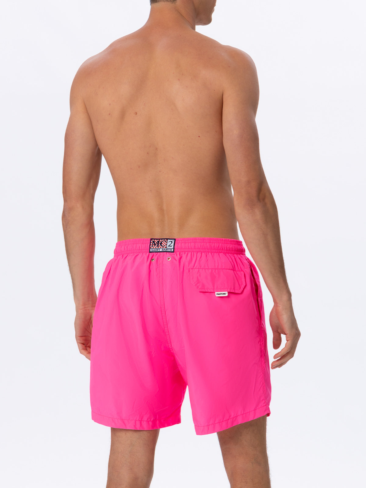Badeshorts für Herren aus leichtem Stoff in Neonpink Lighting Pantone | PANTONE® SPECIAL EDITION