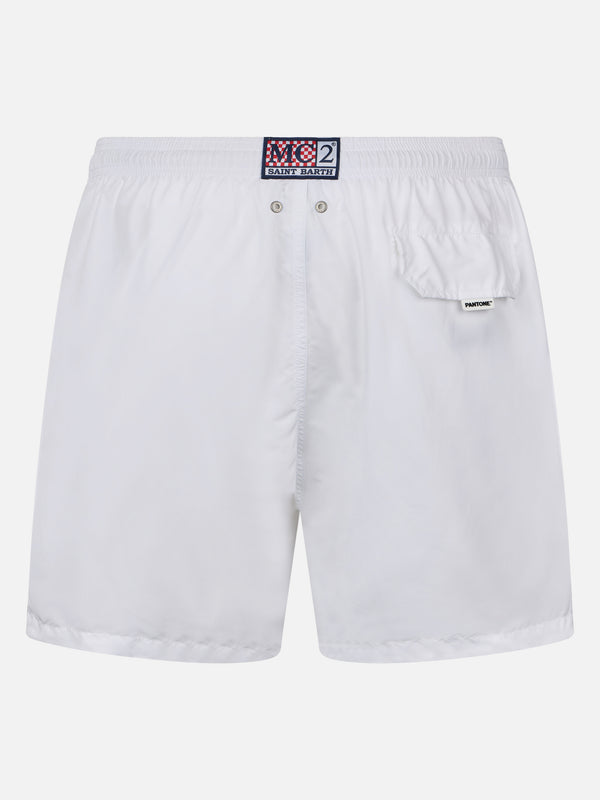 Man lightweight fabric white swim shorts Lighting Pantone | PANTONE® SPECIAL EDITION