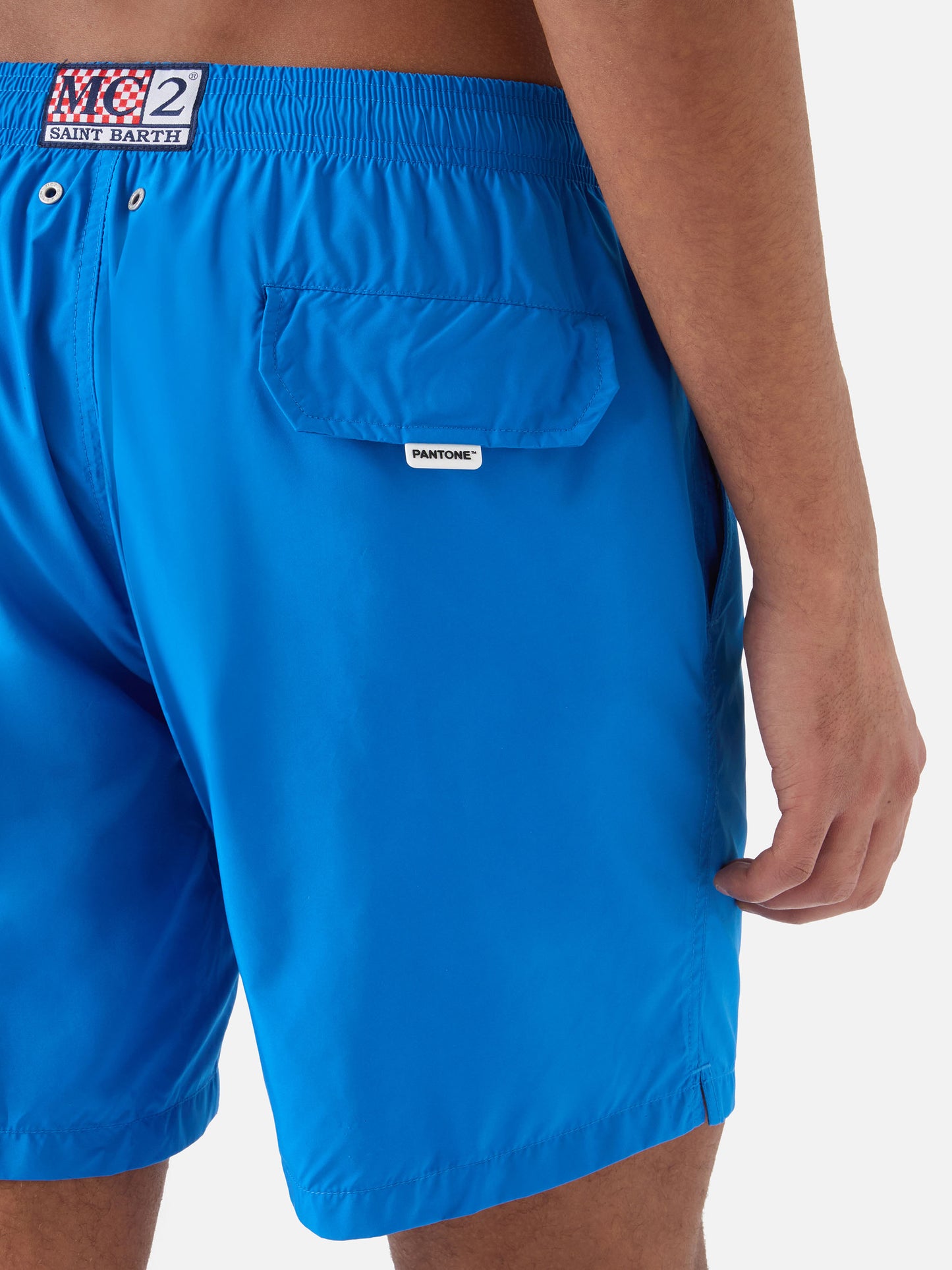 Lighting Pantone swim shorts in solid bright blue | Special Edition