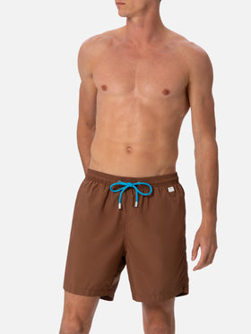 Man lightweight fabric brown swim shorts Lighting Pantone | PANTONE® SPECIAL EDITION