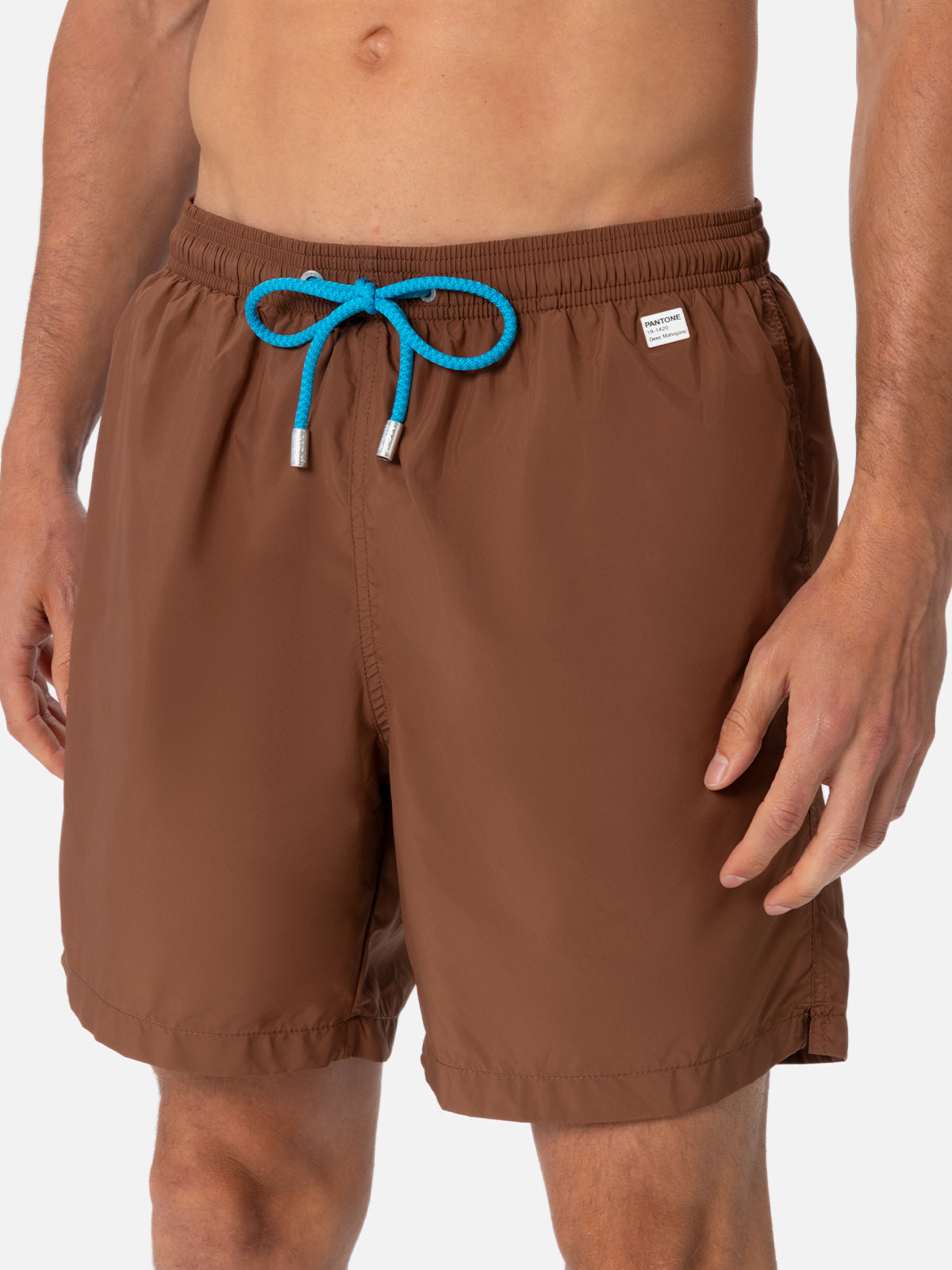 Man lightweight fabric brown swim shorts Lighting Pantone | PANTONE® SPECIAL EDITION