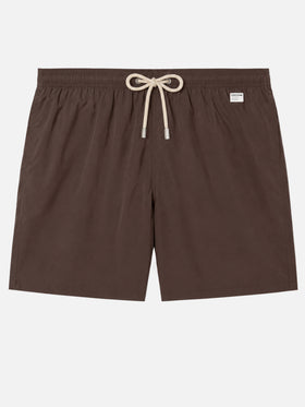 Lighting Pantone brown swim shorts in solid color | Special Edition