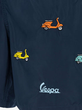 Lightweight fabric swim-shorts Lighting with Vespa embroidery | VESPA SPECIAL EDITION - MC2 Saint Barth