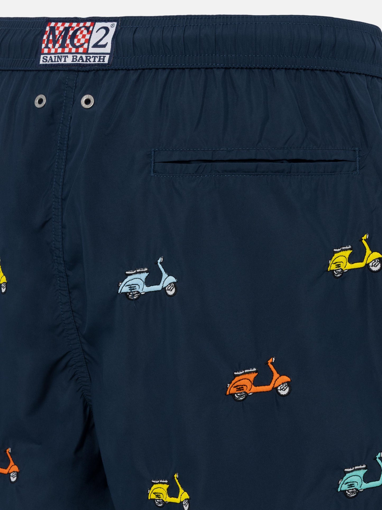 Lightweight fabric swim-shorts Lighting with Vespa embroidery | VESPA SPECIAL EDITION - MC2 Saint Barth