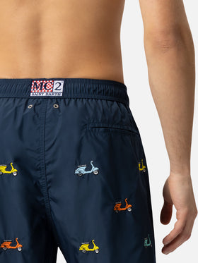Lightweight fabric swim-shorts Lighting with Vespa embroidery | VESPA SPECIAL EDITION - MC2 Saint Barth