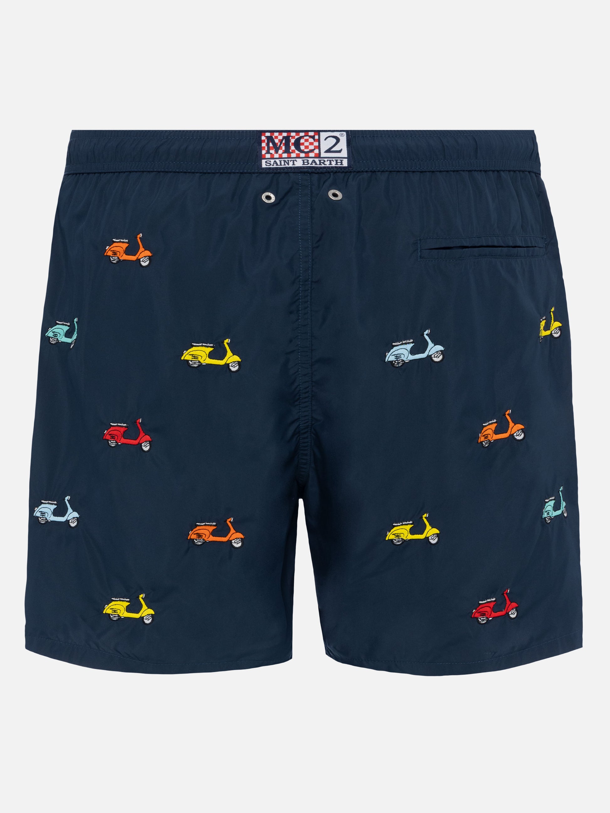 Lightweight fabric swim-shorts Lighting with Vespa embroidery | VESPA SPECIAL EDITION - MC2 Saint Barth