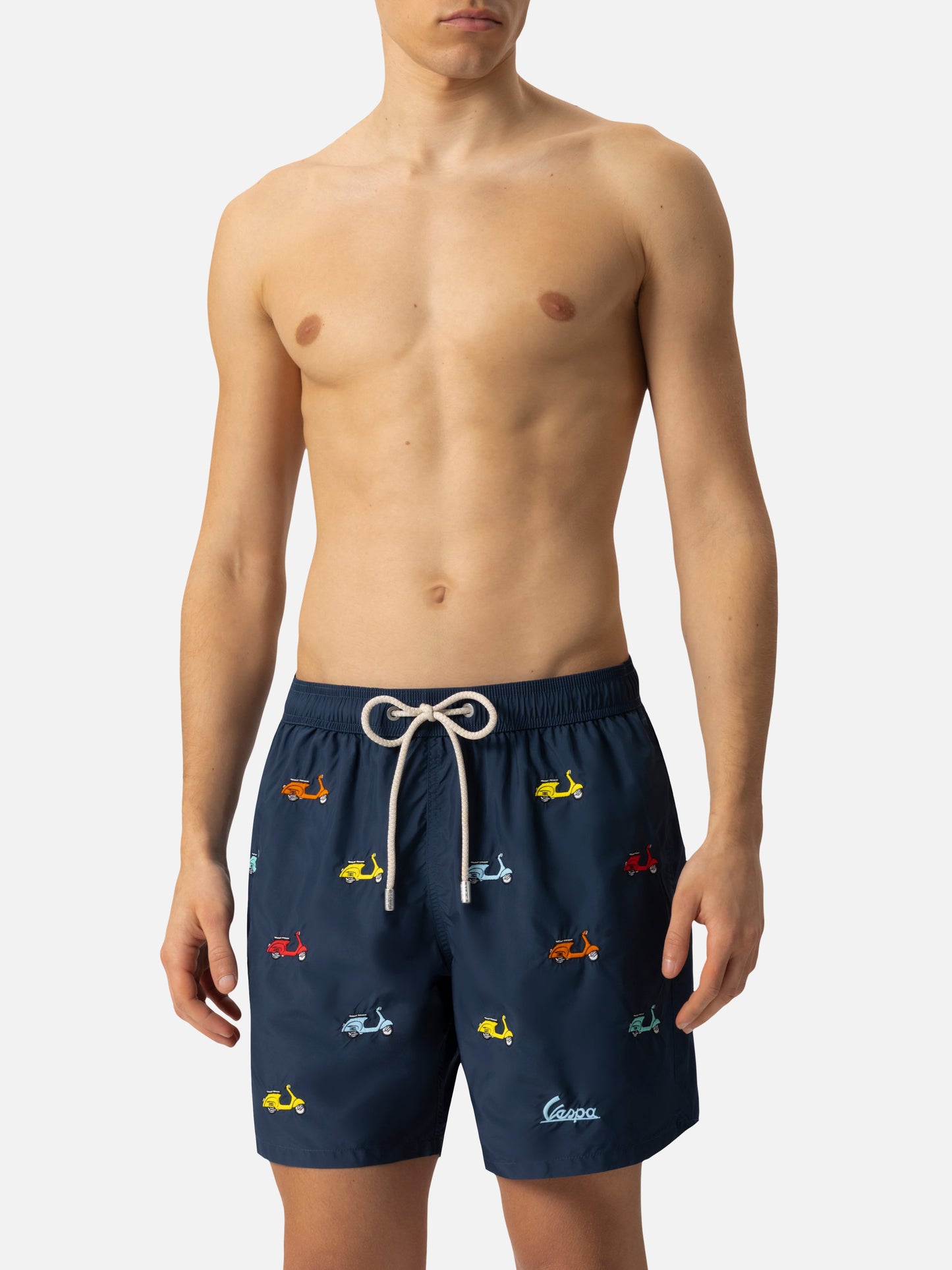 Lightweight fabric swim-shorts Lighting with Vespa embroidery | VESPA SPECIAL EDITION - MC2 Saint Barth