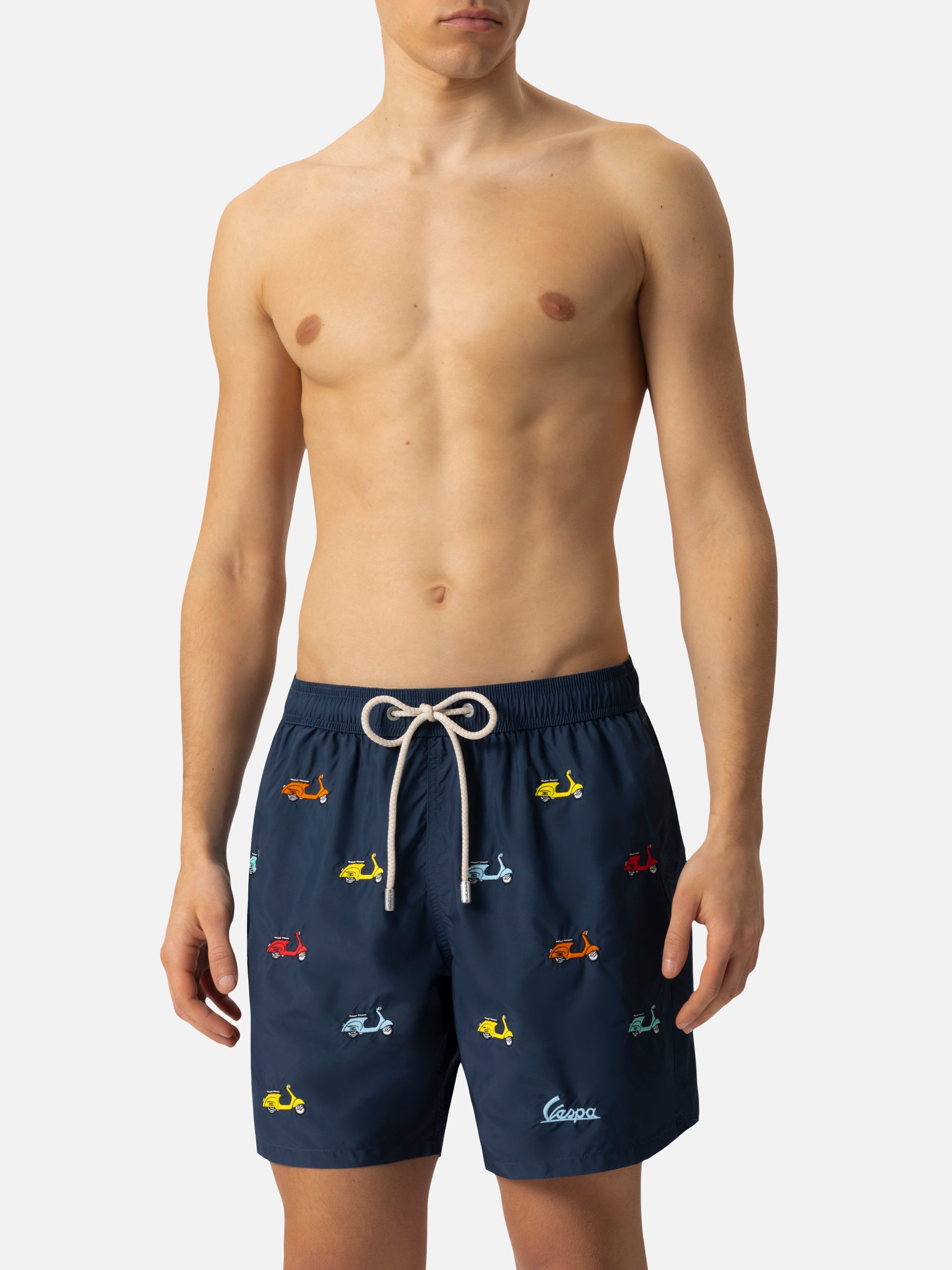 Lightweight fabric swim-shorts Lighting with Vespa embroidery | VESPA SPECIAL EDITION - MC2 Saint Barth