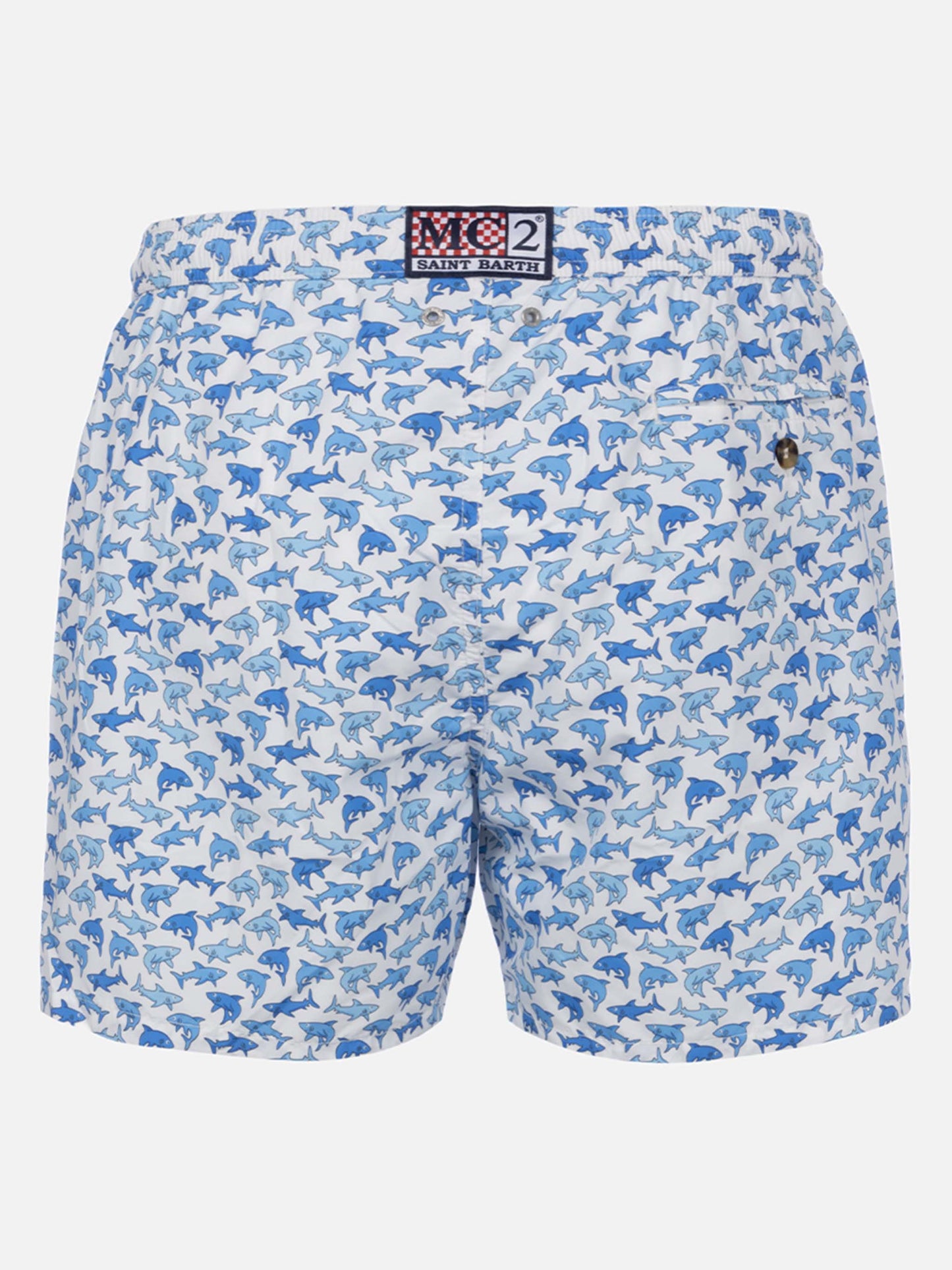 Lightweight fabric swim-shorts Lighting 70 with shark print