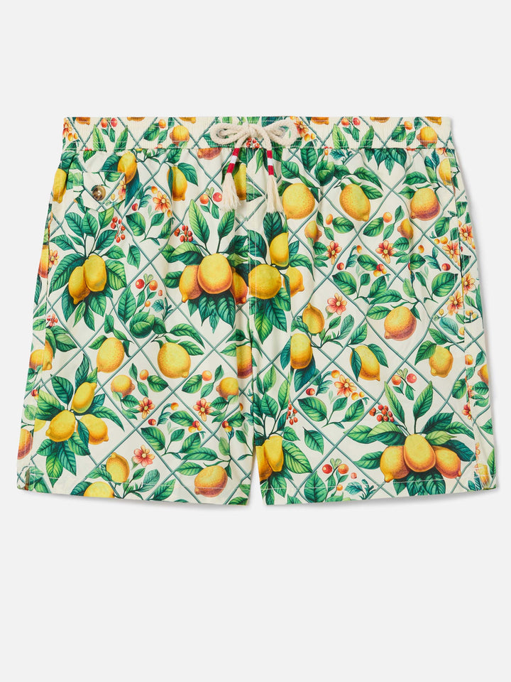 Lighting 70 swim shorts with lemon majolica print