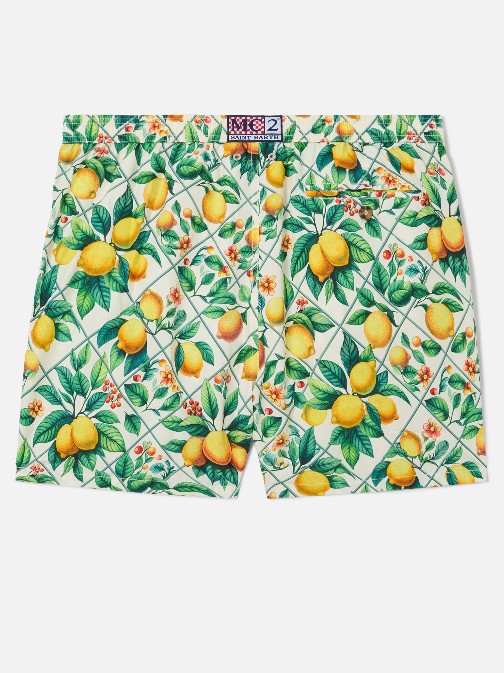 Lighting 70 swim shorts with lemon majolica print – MC2 Saint Barth