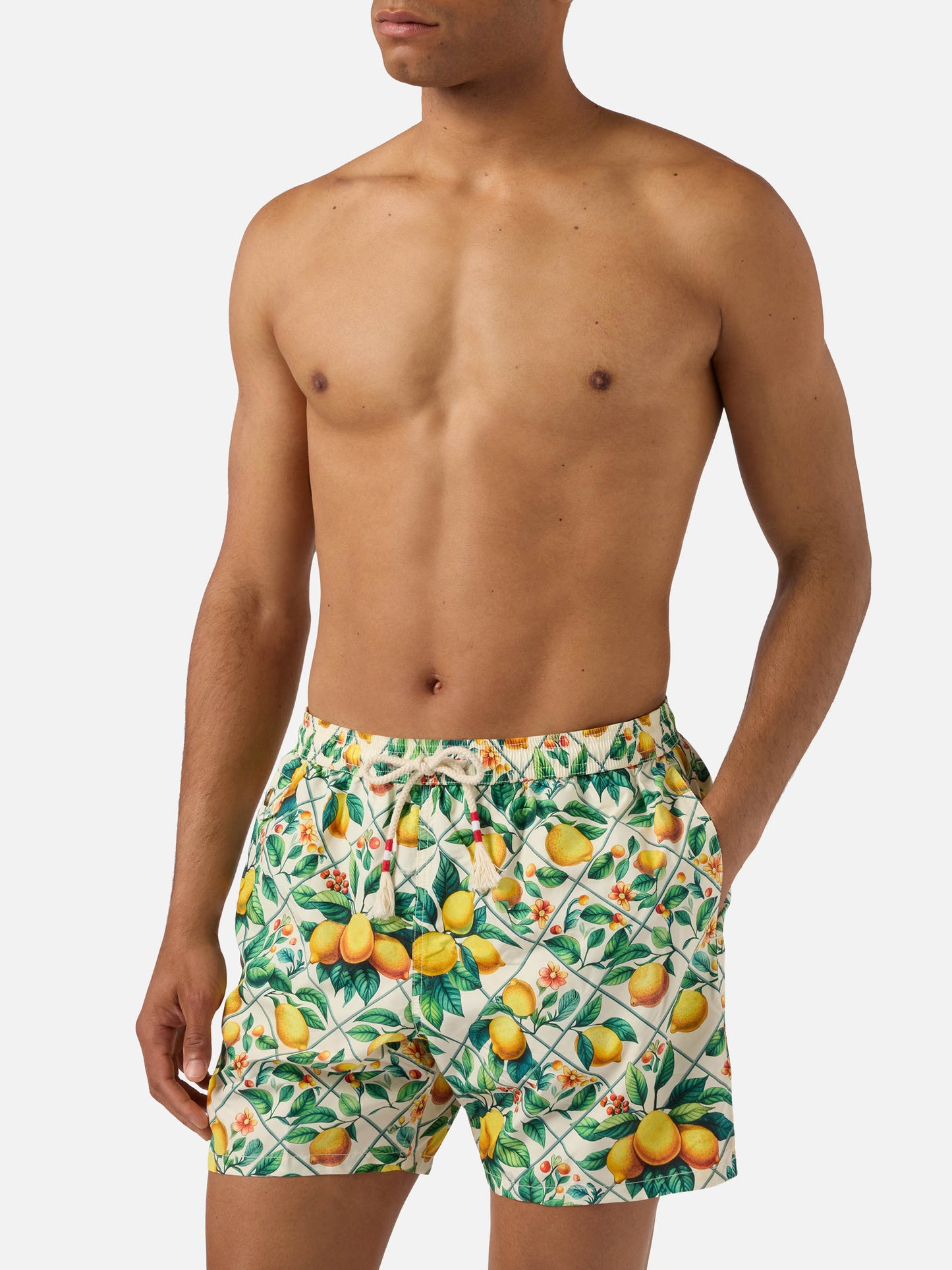 Lighting 70 swim shorts with lemon majolica print