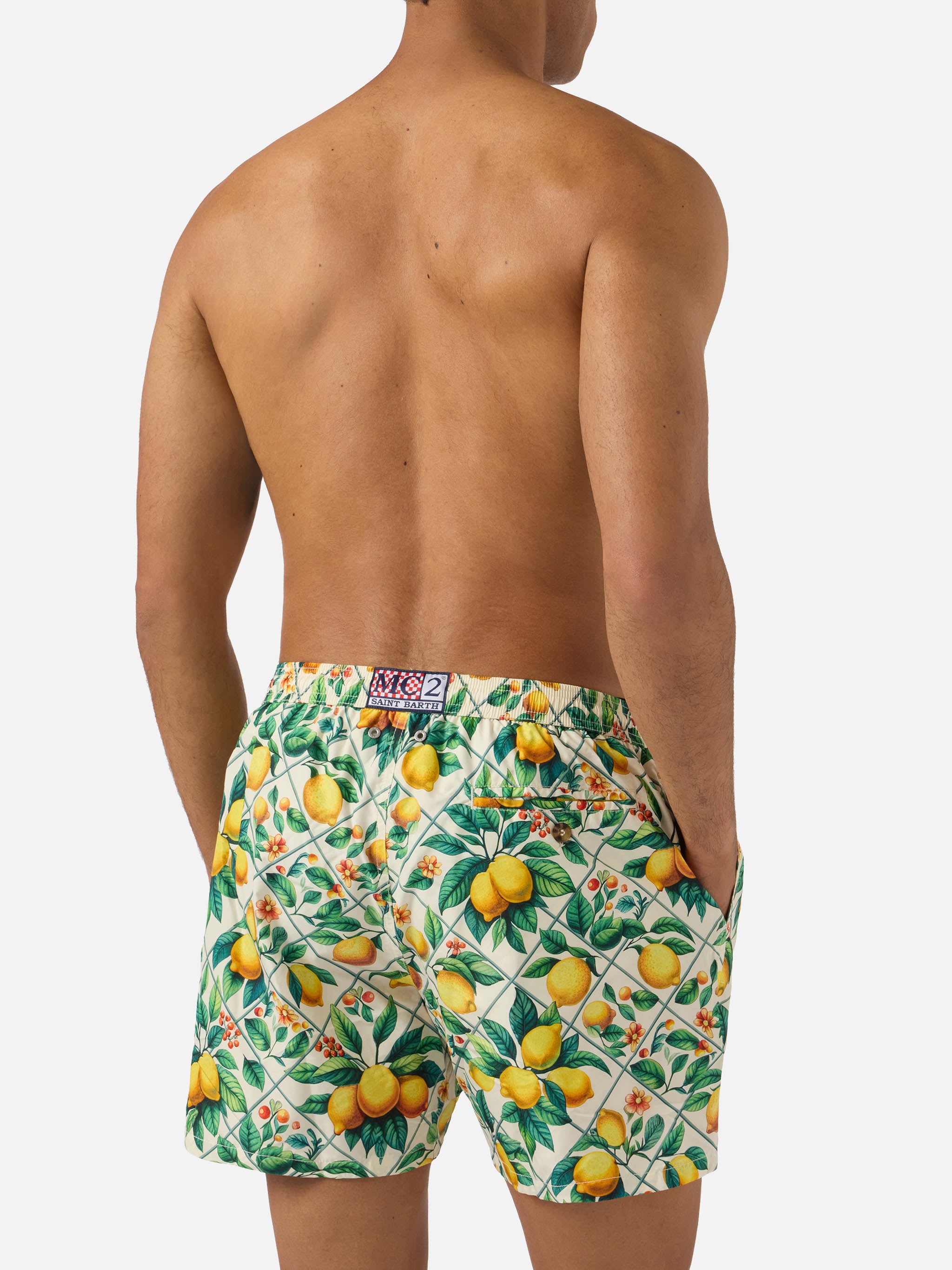 Lighting 70 swim shorts with lemon majolica print – MC2 Saint Barth