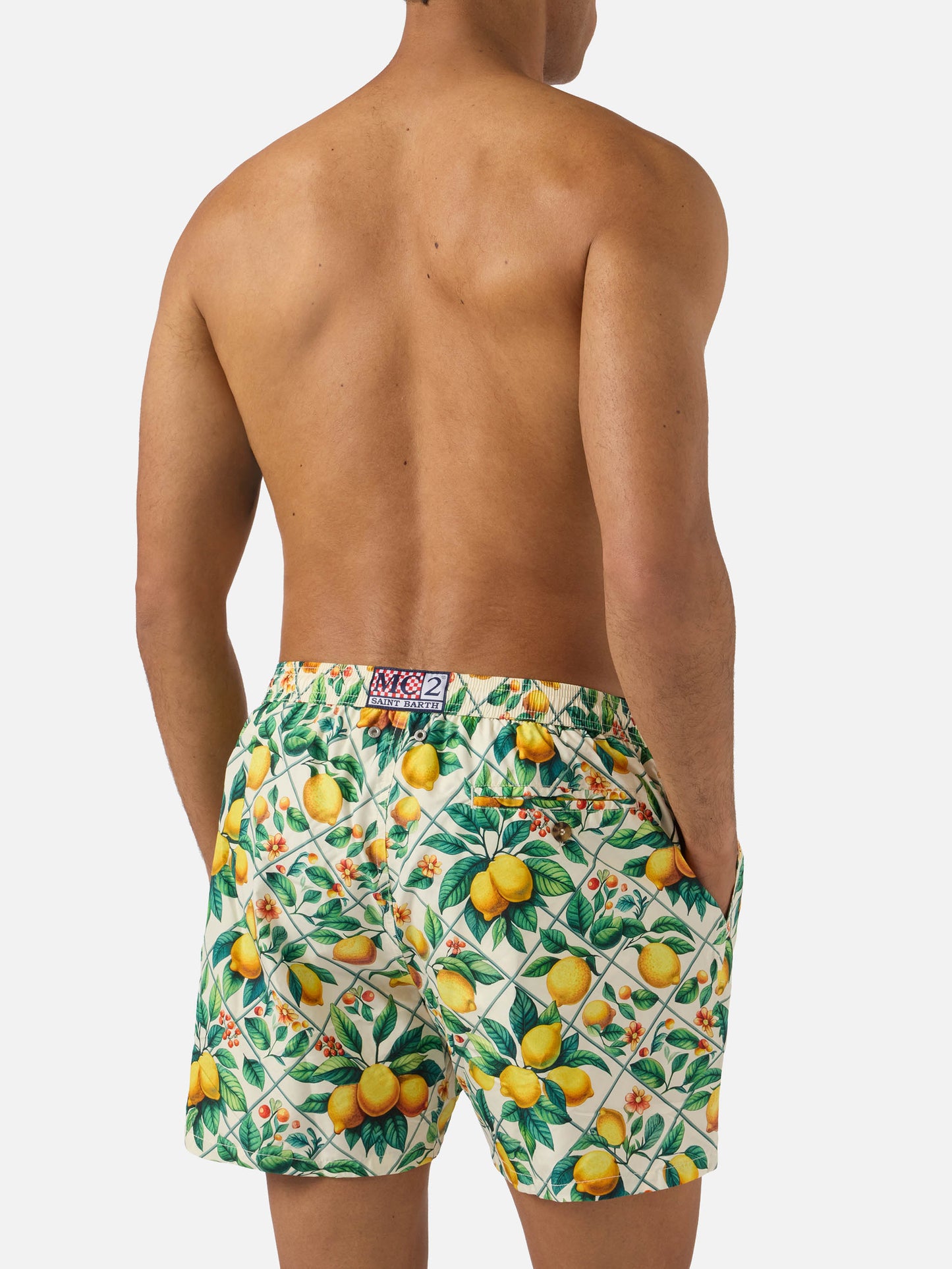 Lighting 70 swim shorts with lemon majolica print