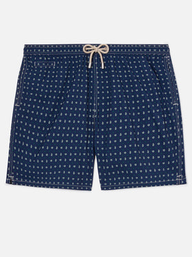 Short de bain Micro Lighting Navy à imprimé paisley all-over 