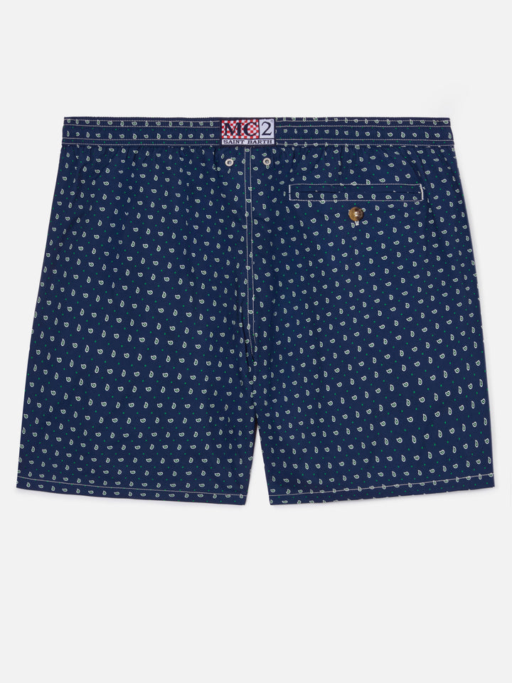 Costume mare Lighting Micro blu navy con stampa paisley all-over