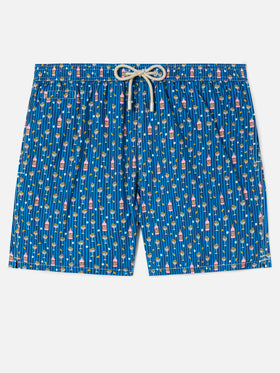 Costume mare Lighting Micro navy con stampa cocktail all-over