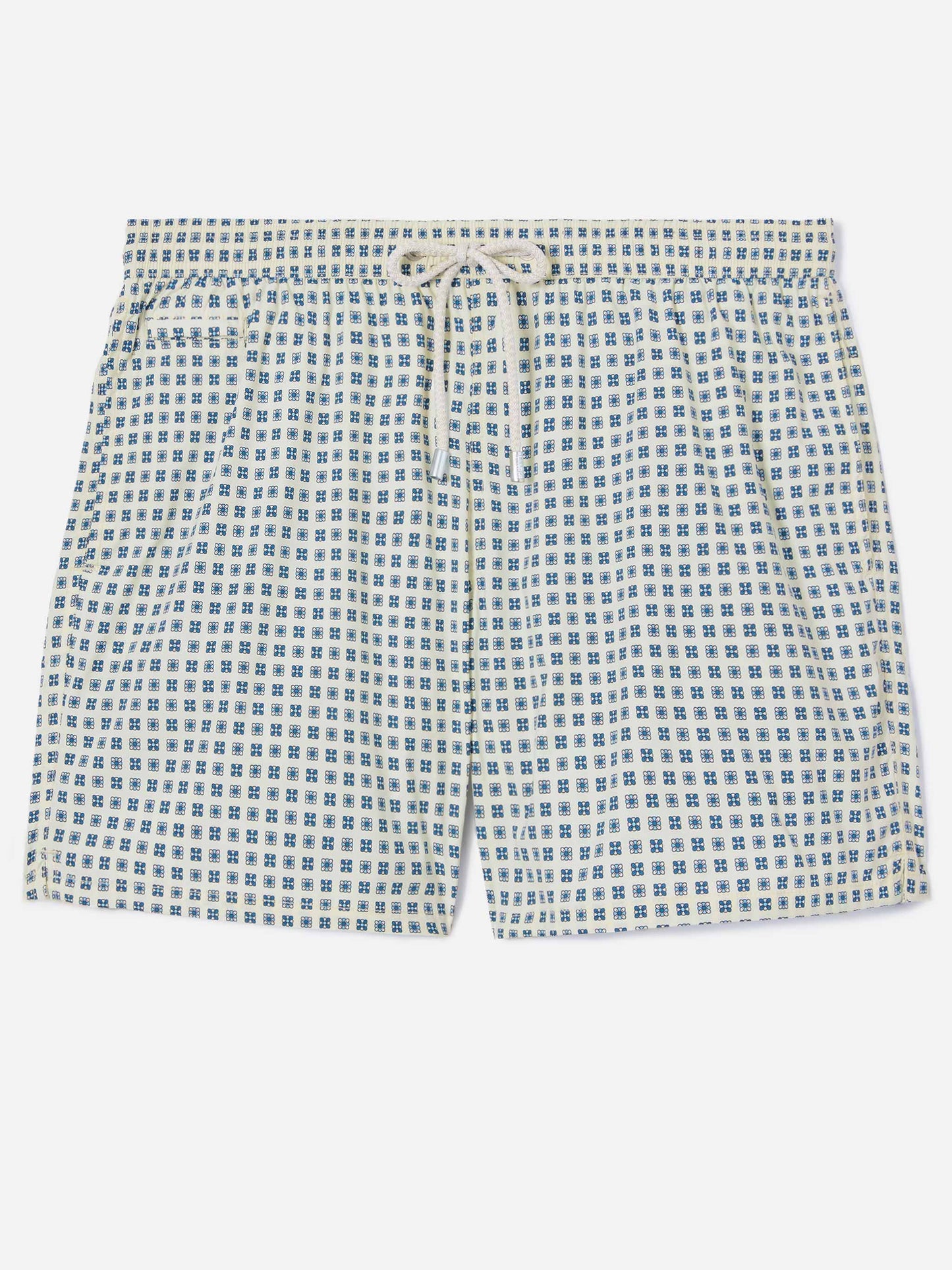 Lighting Micro white swim shorts with all-over geometric print