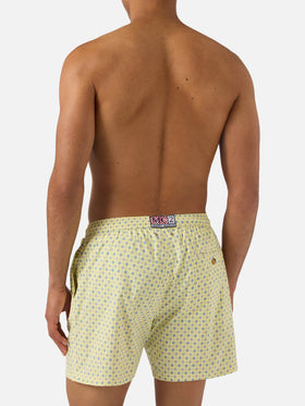 Yellow Lighting Micro swim shorts with all-over geometric print