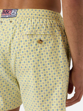 Yellow Lighting Micro swim shorts with all-over geometric print