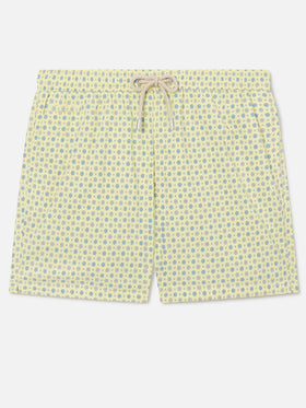 Short de bain Micro Yellow Lighting avec imprimé géométrique all-over 