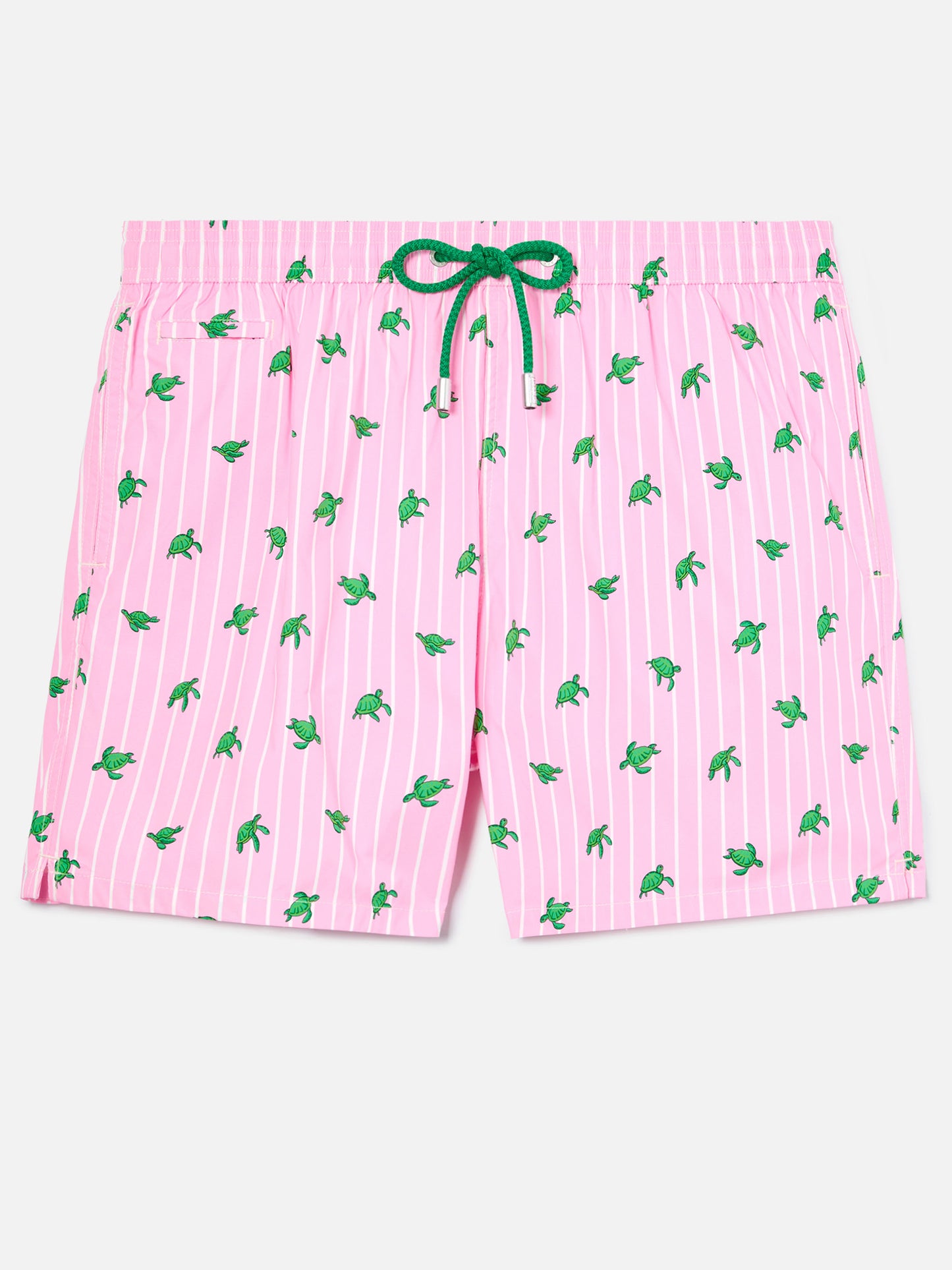 Short de bain Micro Lighting rose à rayures avec imprimé tortues all-over 