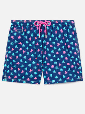 Navy blue Lighting Micro swim shorts with all-over octopus print