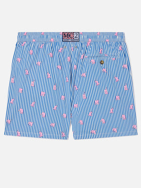 Navy Lighting Micro swim shorts with all-over elephant print
