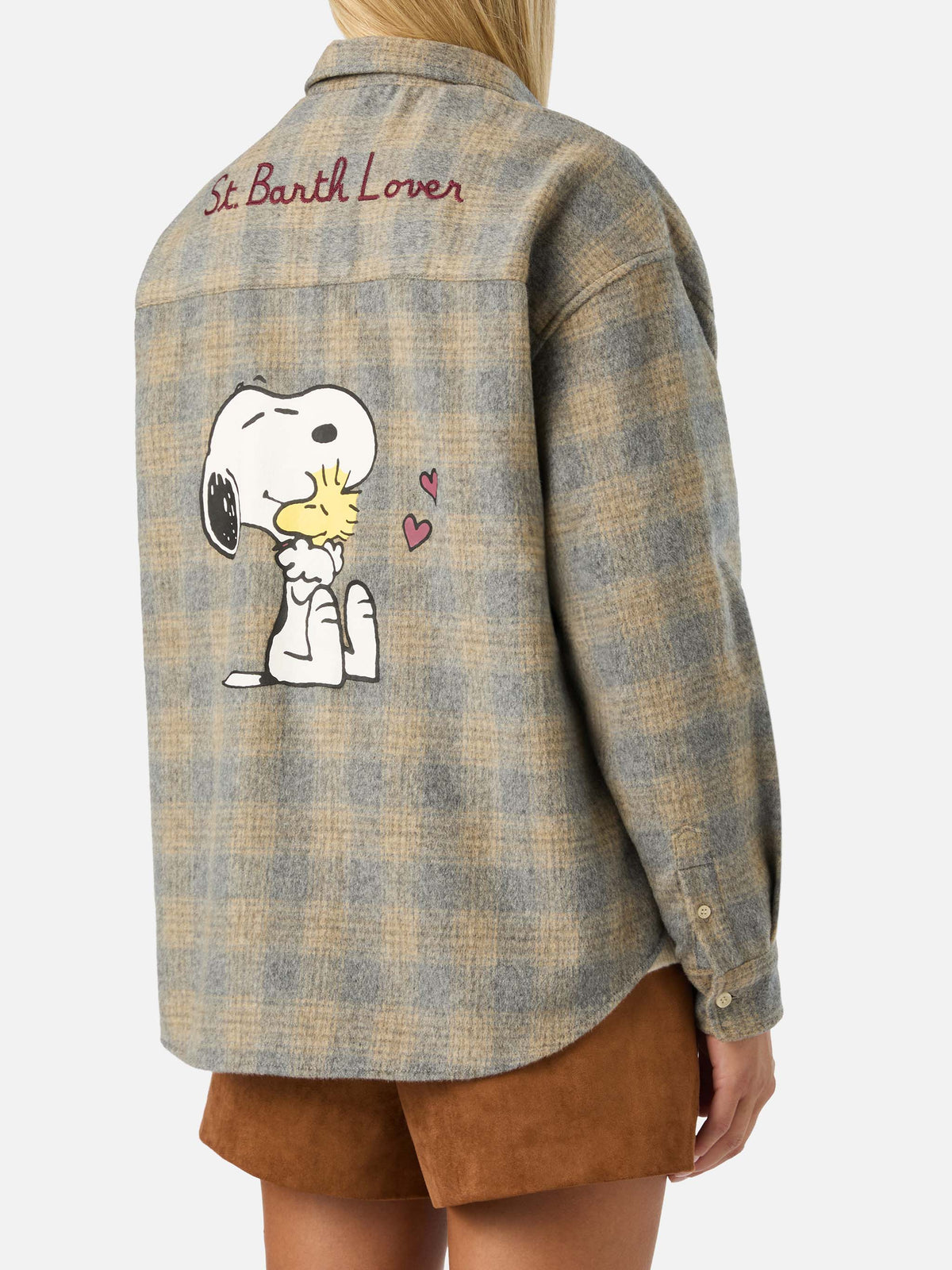 Camicia Lully in flanella di misto lana con ricamo Snoopy | Special edition