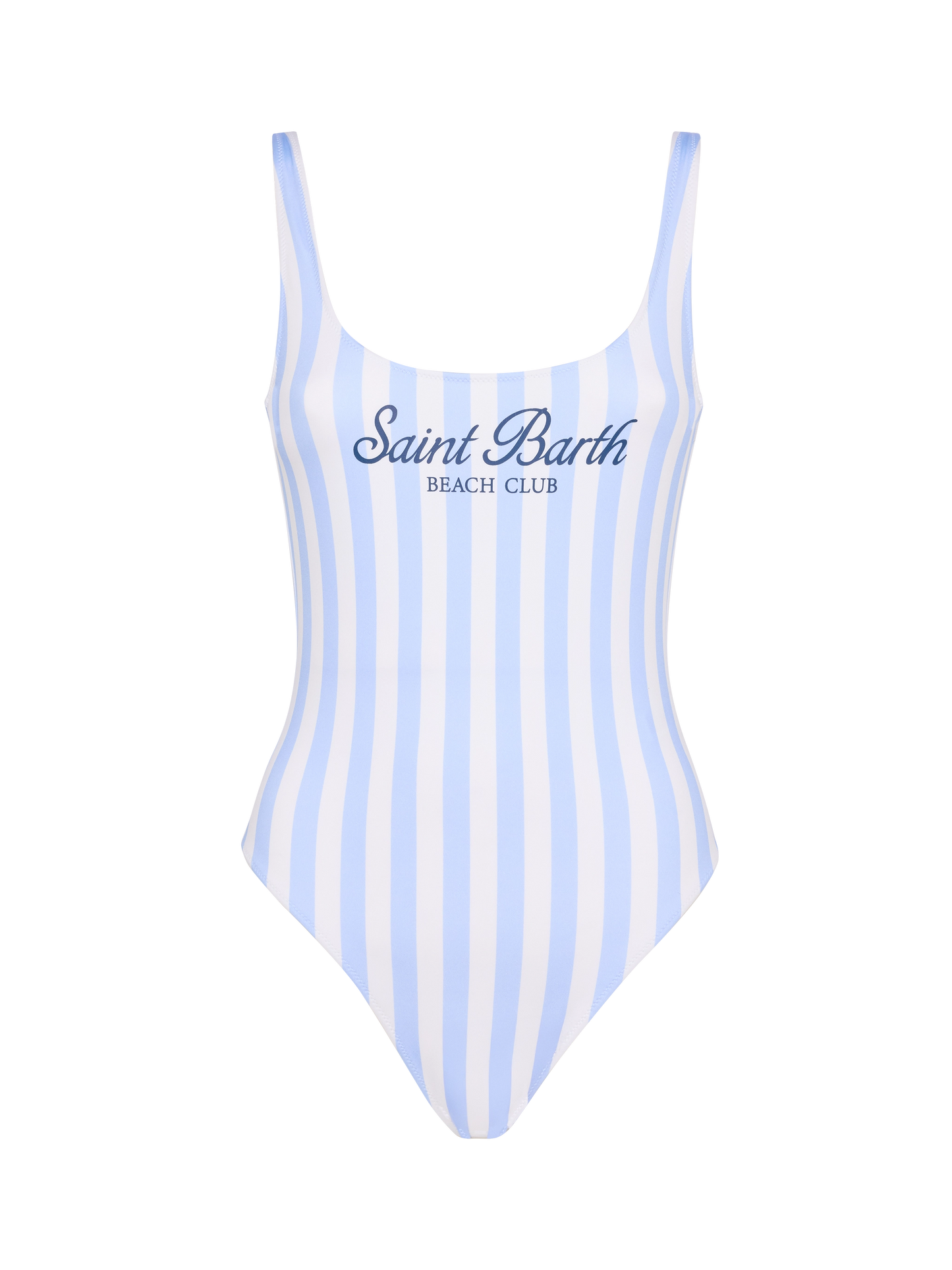 Lora scoopback one-piece swimsuit with striped print