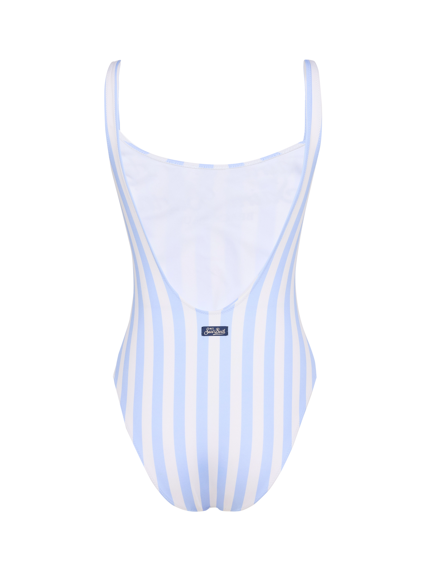 Lora scoopback one-piece swimsuit with striped print