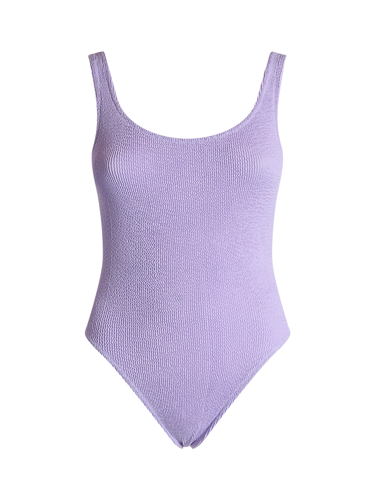 Fliederfarbener Damen-Badeanzug in Crinkle-Optik, Lora