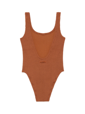 Costume intero Lora crinkle marrone cammello