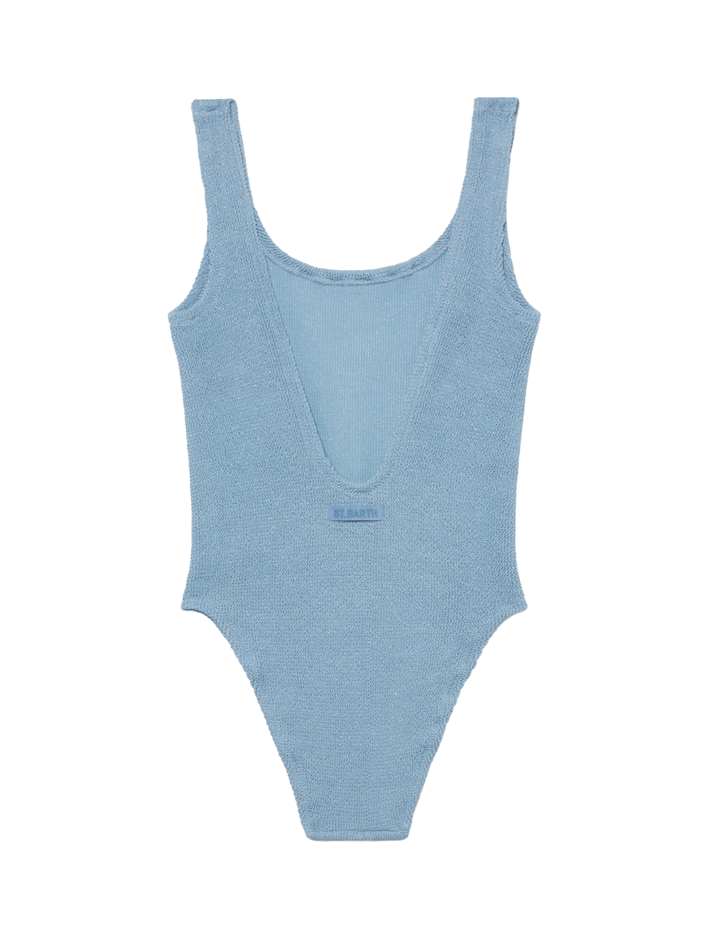 Lora crinkle lurex avio blue one-piece swimsuit