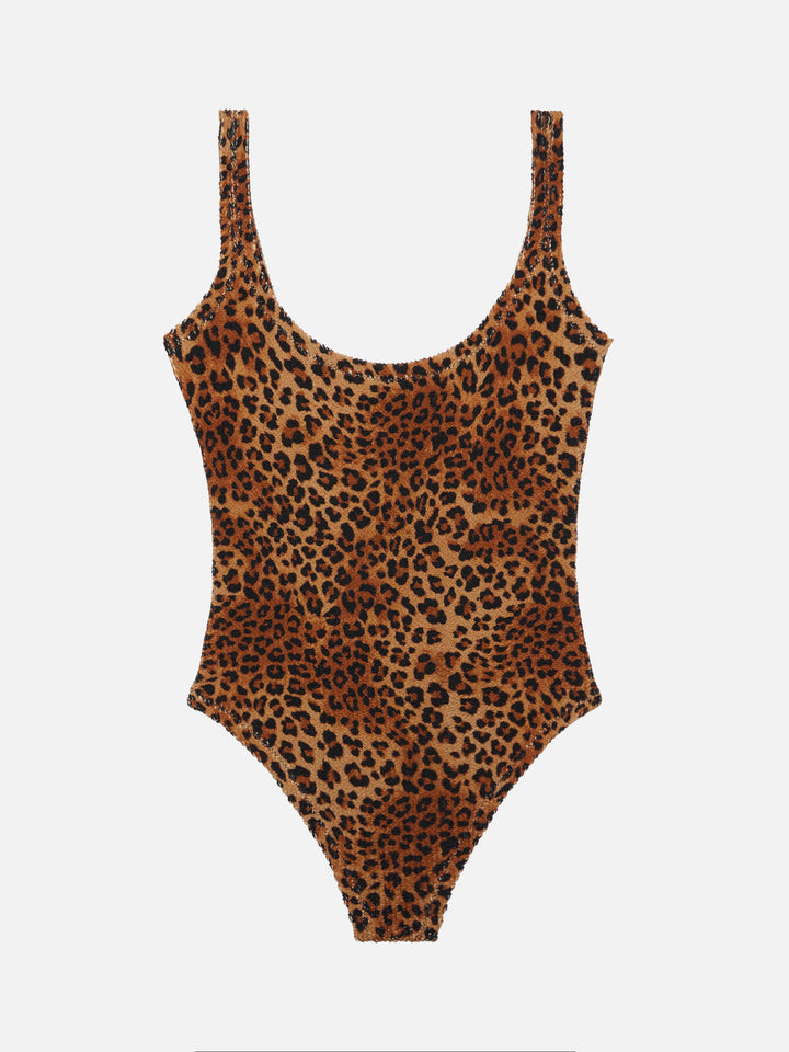 Costume intero Lora crinkle con stampa animalier