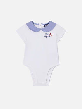 Lou organic cotton bodysuit with Mini Captain embroidery
