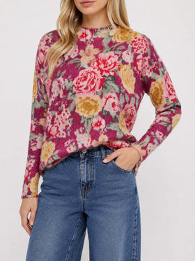 Suéter Floral Louise en mezcla de cachemira 