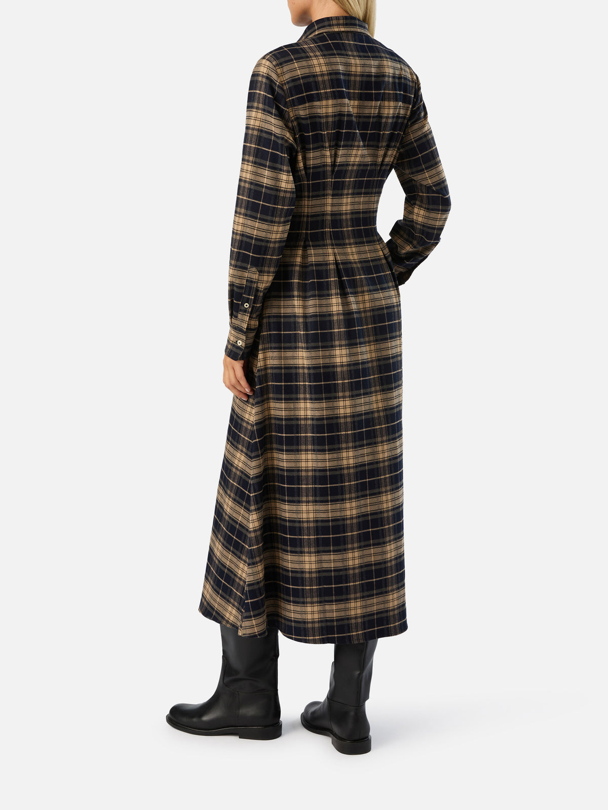 Chemisier lungo Alys in flanella con motivo tartan