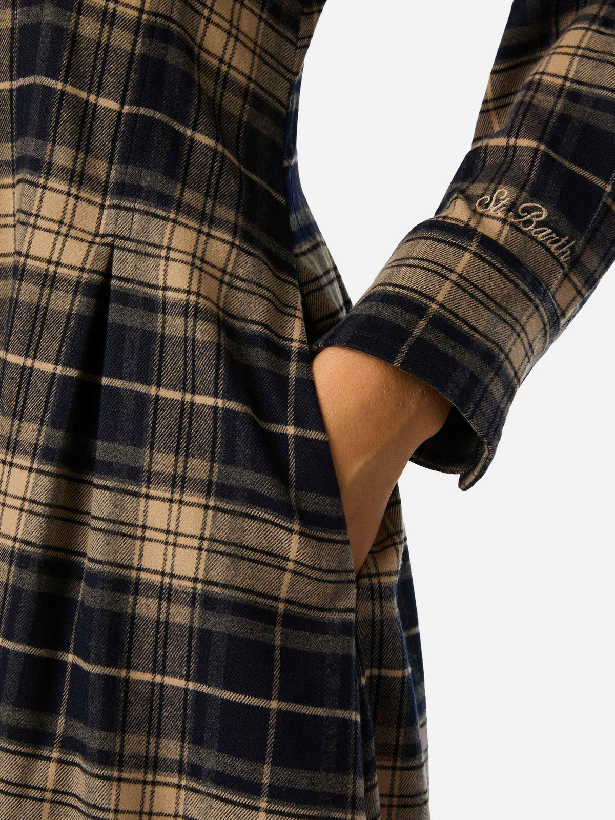 Chemisier lungo Alys in flanella con motivo tartan